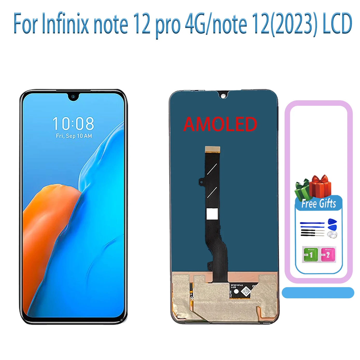 AMOLED LCD For Infinix Note 12 Pro 4G X676B Display Screen Touch Digitizer For Infinix Note12 (2023) X676C X676 Screen Panel