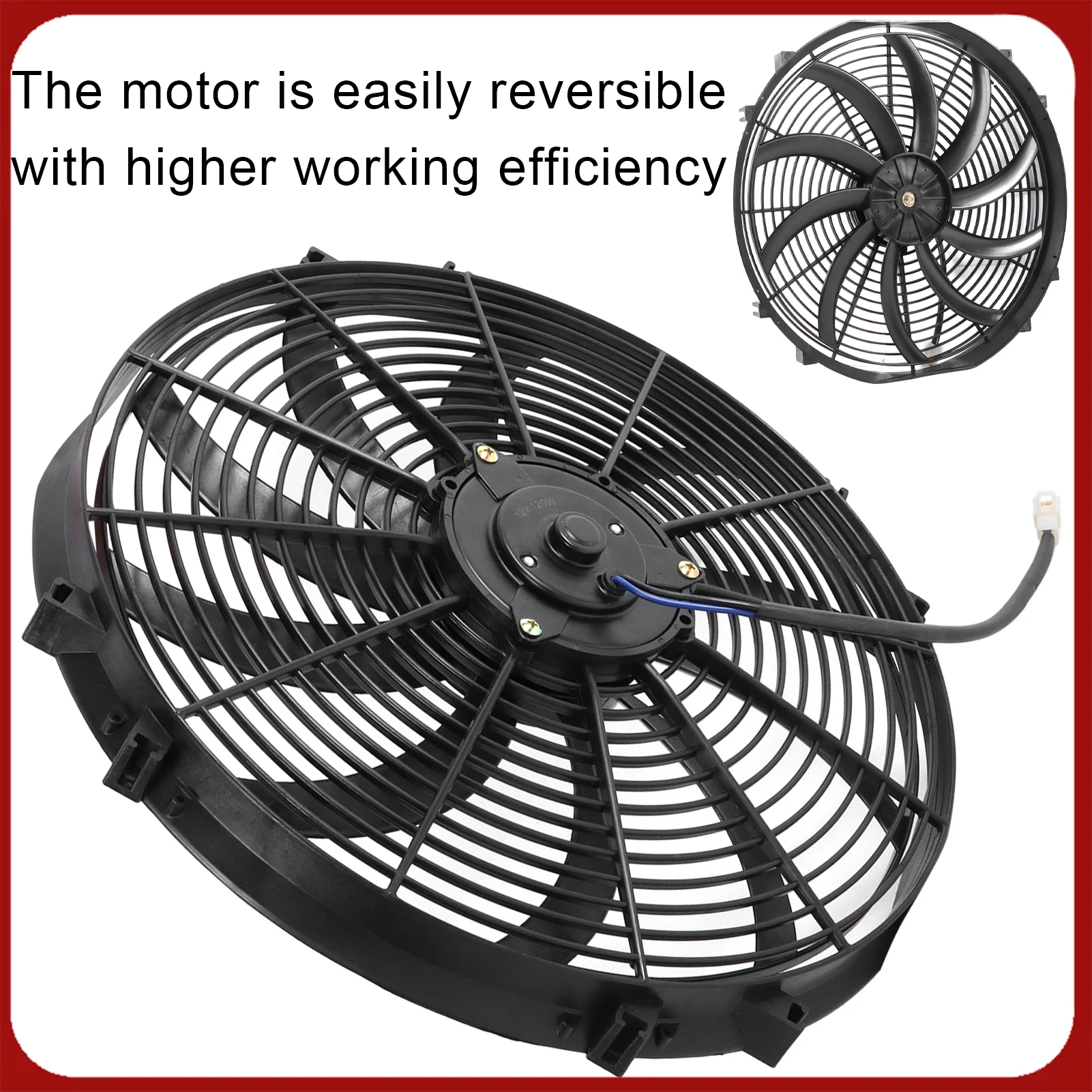 

Car Air Conditioner Electric Fan 16in 10 Blades Push Pull Modification Replacement for Trucks RVs DC 12V