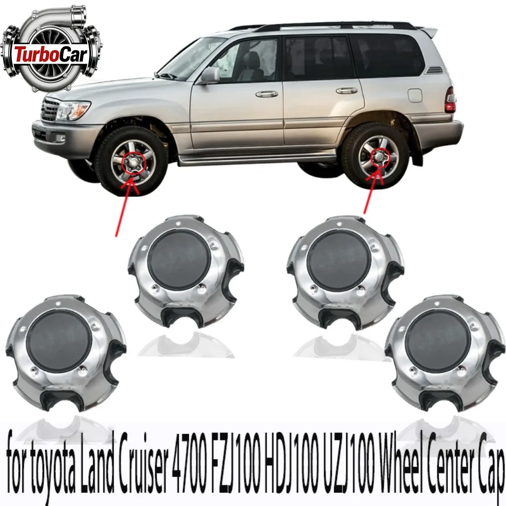 

4pcs Wheel Center Cap For Toyota Land Cruiser 4700 FZJ100 HDJ100 UZJ100 Wheel Center Hub Cover C188 Auto Replacement Parts