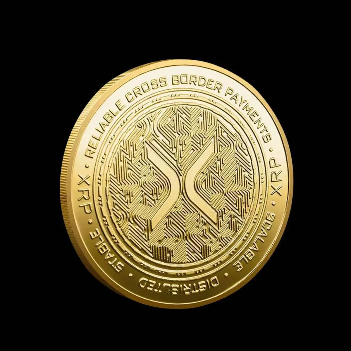 Ripple Coin XRP Coin Gold Silver Plated Crypto Ripple XRP Coin with Plastic Case Commemorative Coin Art Collection Souvenir Gift view 5