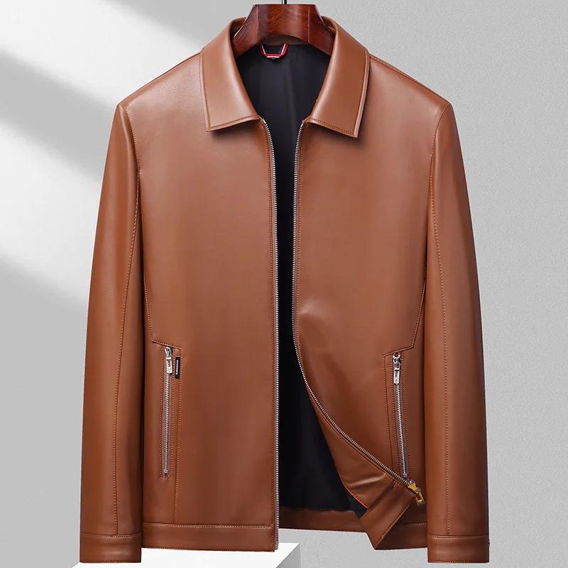 Blouson en cuir décontracté pour homme, tendance, printemps et automne, 2023