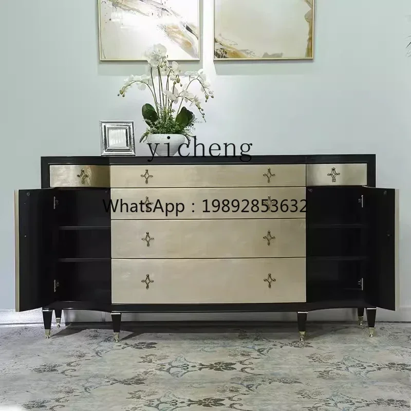 

BB Entry Entrance Cabinet Neoclassical Solid Wood Bucket Cabinet Dining Side Cabinet Post-Modern Bedroom