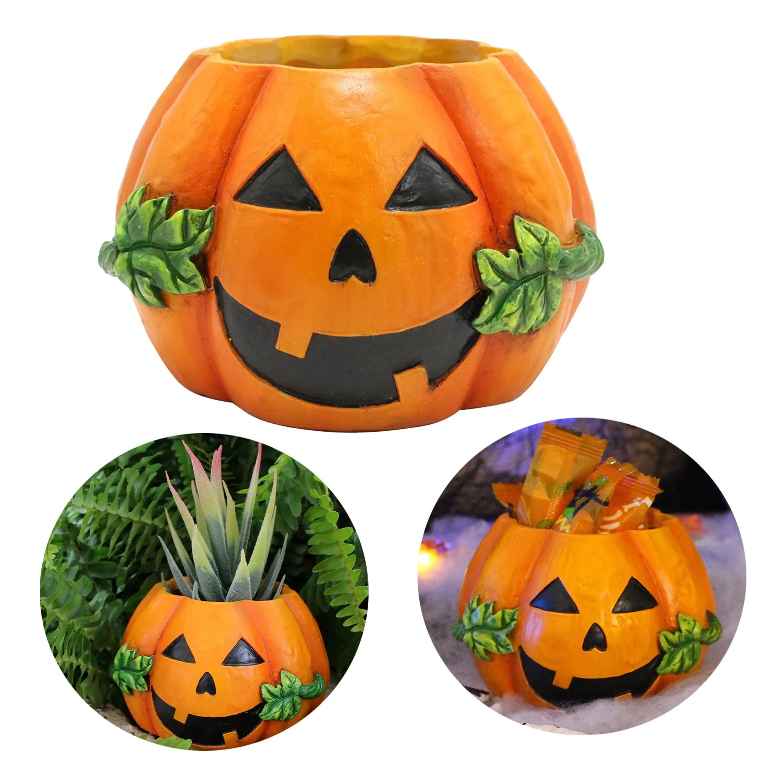 

Halloween Pumpkin Planter Pot Unique Guitar Succulent Pots Cute Live Plant Planter Pot With Hole Home Desktop Decoration