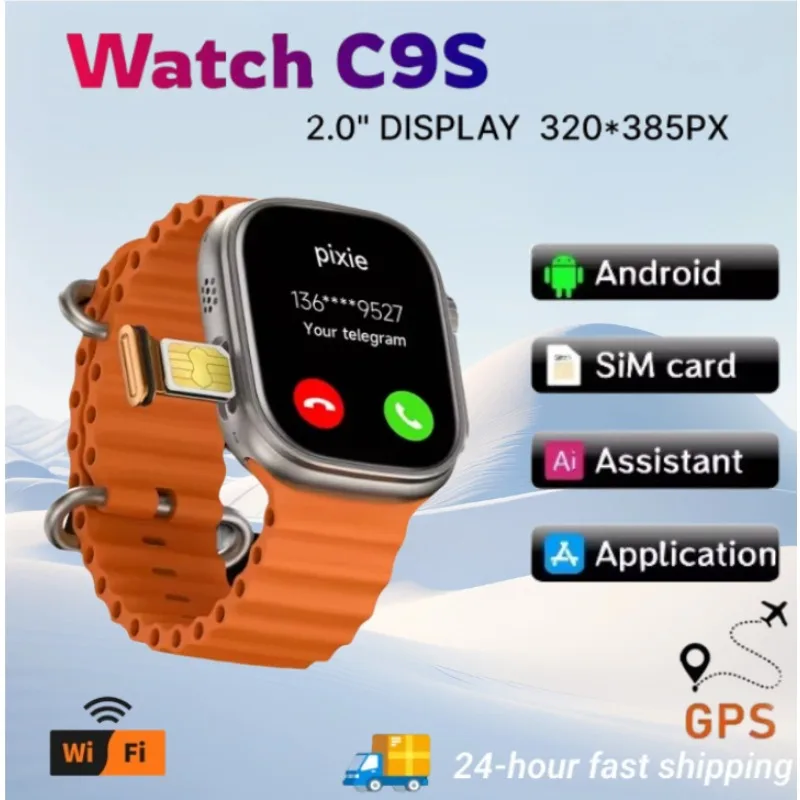 

Android SmartwatchC9S 5G Сетевая SIM-карта 2,1 дюйма Amoled GPS WIFI Global Call Смарт-часы Мужчины Ultra 4g SIM-карта