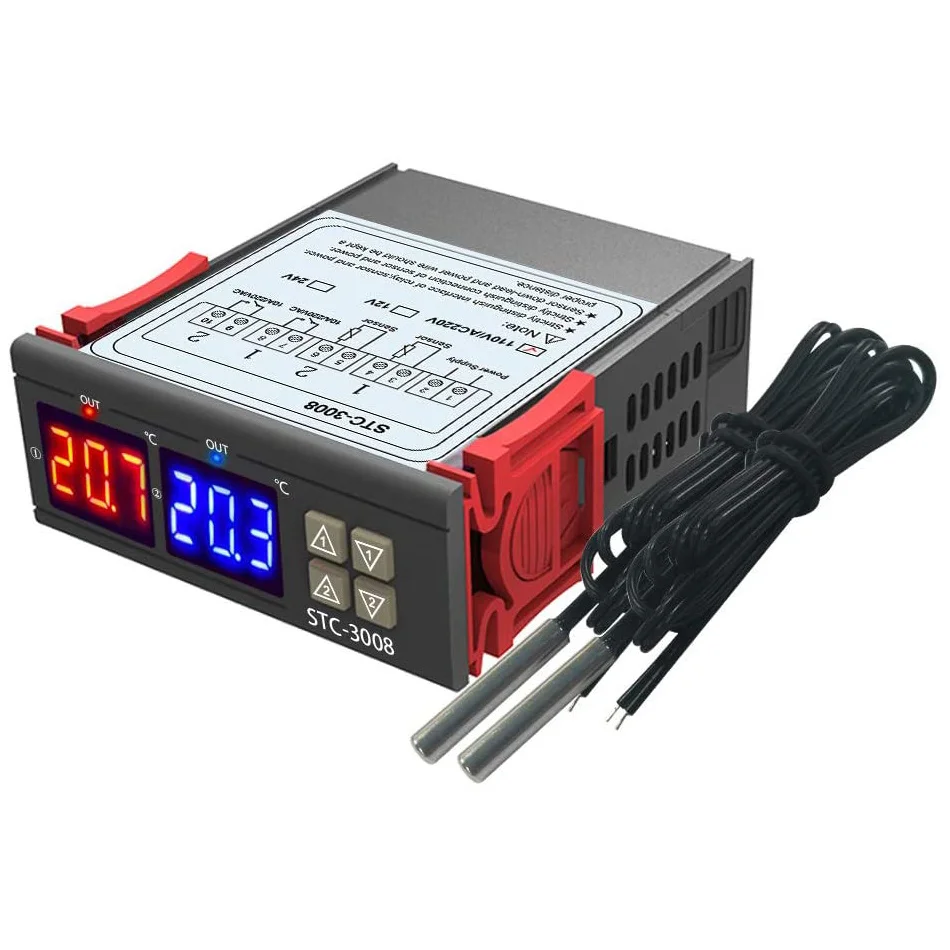 LED Digital Temperature Controller STC-1000 STC-3008 STC-3018 Thermostat Thermoregulator incubator Relay 10A Heating Cooling