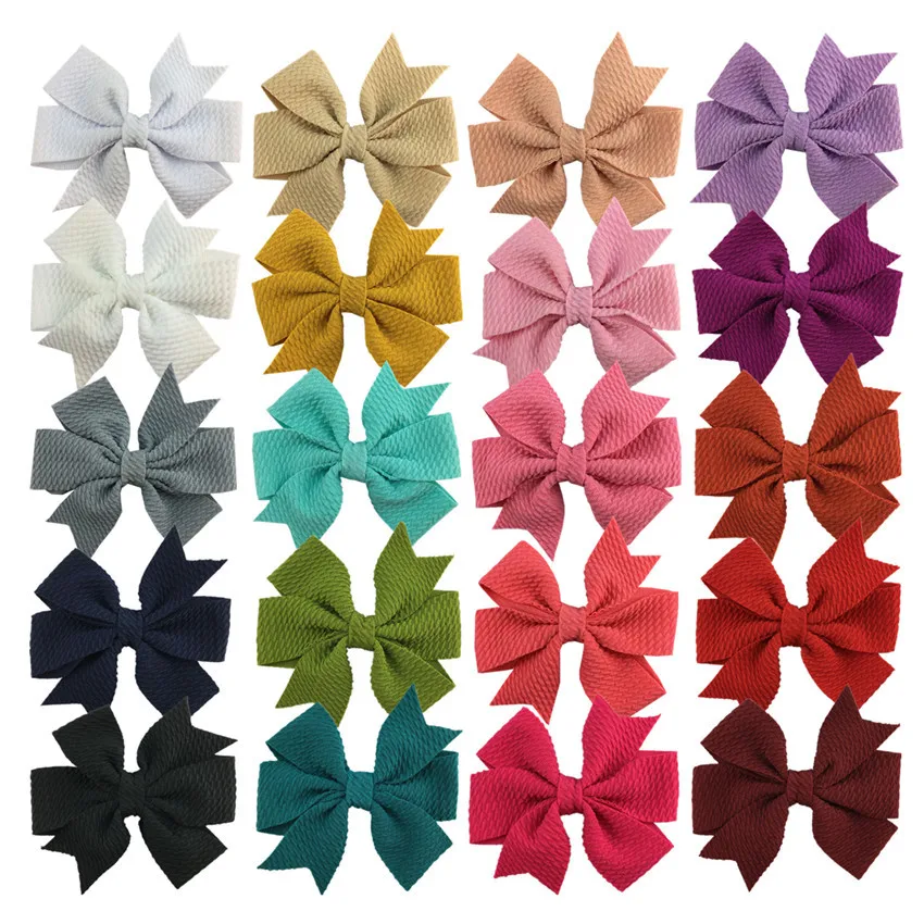 

500pcs Wholesale New Diagonal Bubble Dovetail Bow 9cm Fabric Hair Bow Headwear Accessories In Stock Factory Direct Sale