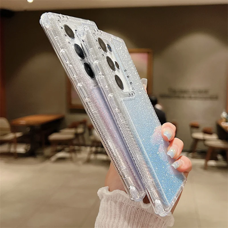 Luxury Flash three in one phone case for Samsung Galaxy S25 S24 S23 S22 S21 Plus Ultra FE  Shockrpoof Cover and Anti Drop Bumper