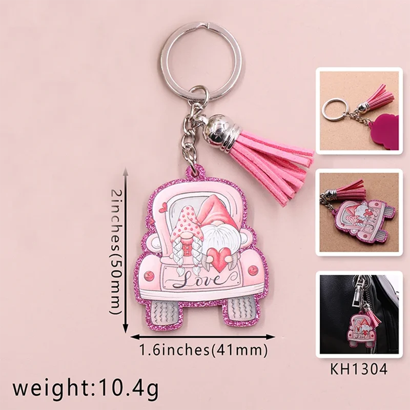 New Lovely Easter Car Gnome Keychain Valentine's Day Keyring Tassel Pendant for Bag Car Birthday Gift