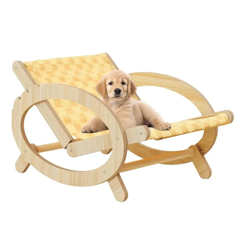 

Elevated Pet Bed Chair Cat Sleeping Climbing Frame Chair Adjustable Scratch Bed With Canvas Cover Scratch-Resistant-AA98