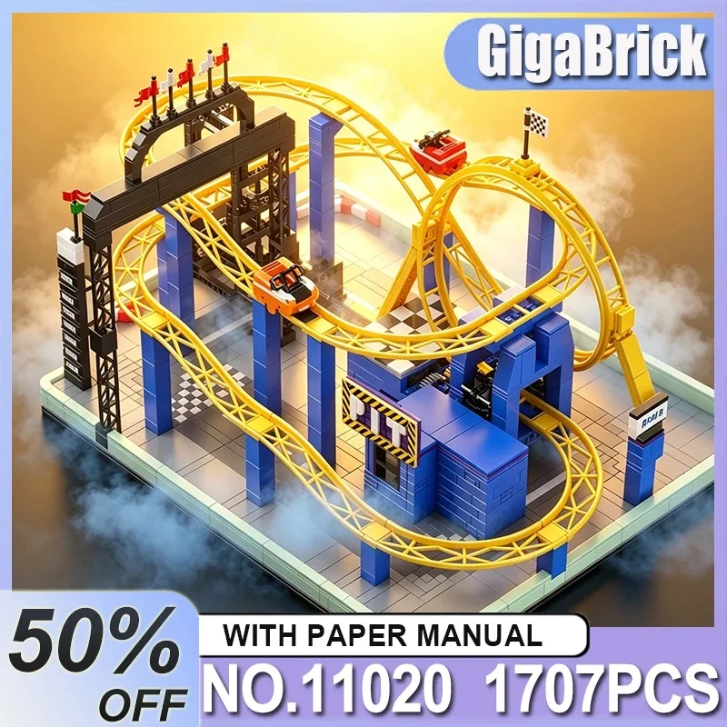 1707pcs Amusement Park Whirl Wind Coaster Building Blocks 11020 Playground Electric Equipment Bricks Toys for Kids Adults Gifts