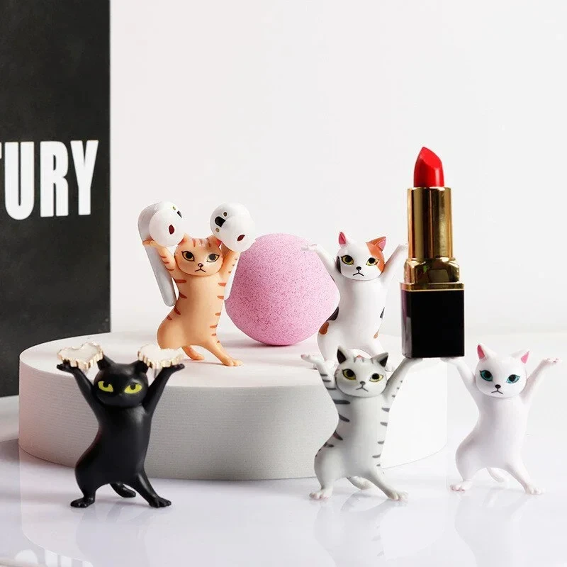 5 PC 춤 고양이 그림 장식 애니메이션 고양이 모델 패션 장난감 매혹적인 고양이 캡슐 장난감 인형 케이크 장식