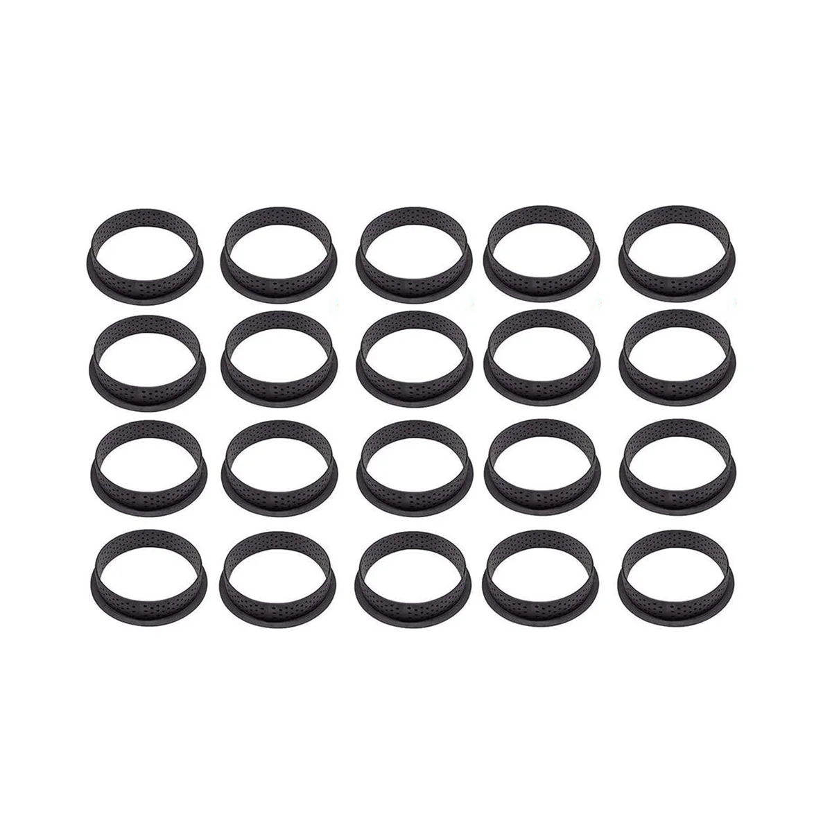 قالب الكعكة المستديرة للموس ، أداة الخبز الحلوى ، حلقة تزيين الكعكة ، أجزاء بلاستيكية مثقبة قابلة لإعادة الاستخدام ، 20 قطعة