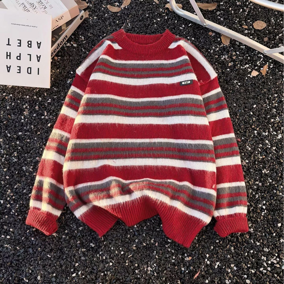 

Американский вязаный свитер с V-Ne, кардиган, мужской цветной повседневный свободный крой, зимняя верхняя одежда, полиэфирное волокно