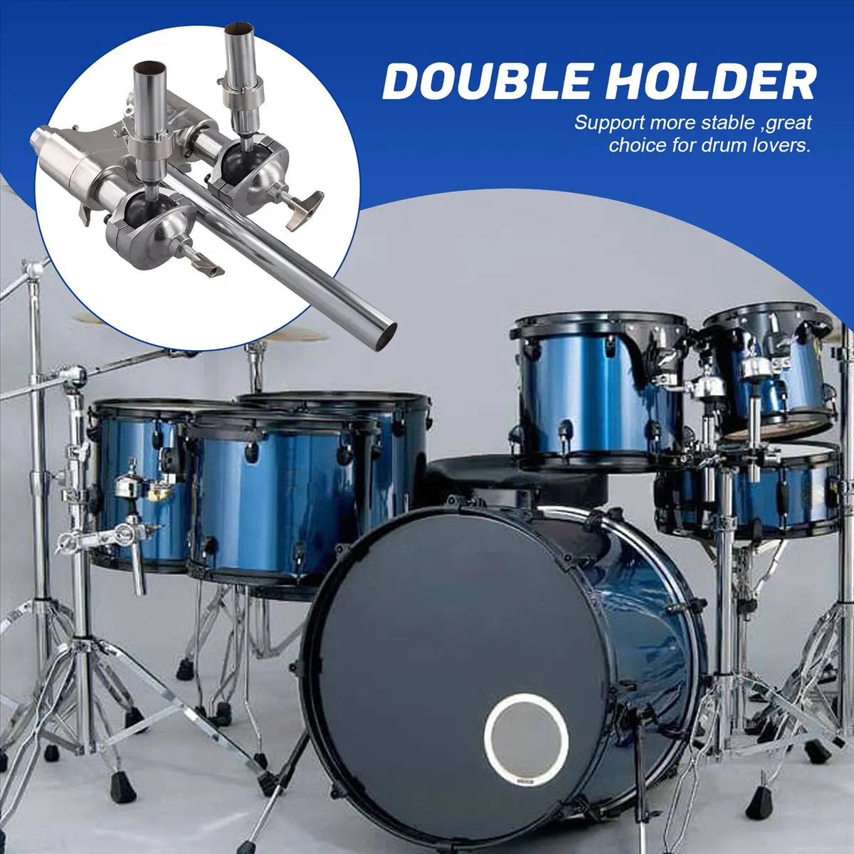 Learned- Drum Mount Clamp Holder Rack Drum Holder Bracket Support for Drummer Drum Percussion Instrument Replacement Accessory