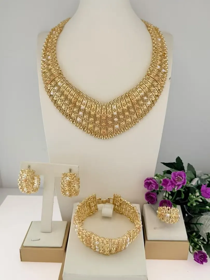 Luxury Skeleton Three Tone Beads Italian Jewelry set Trendy Fine llaveros Collar Pulseras pin Pendient tentacles Anillos 4PC Set
