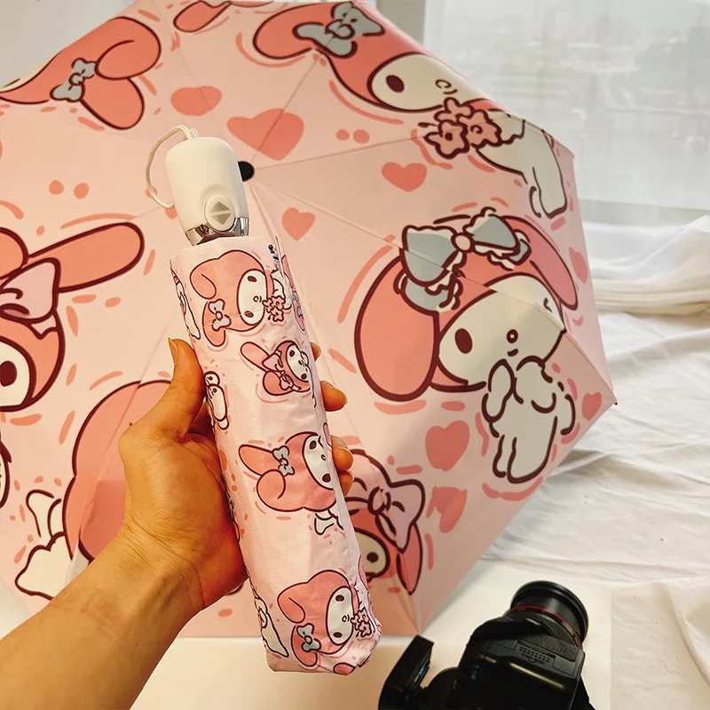 Meileti Sanrio Fully Automatic Sun Umbrella Sunshade Umbrella Sunny Umbrella Folding Sunscreen Uv Protection For Children