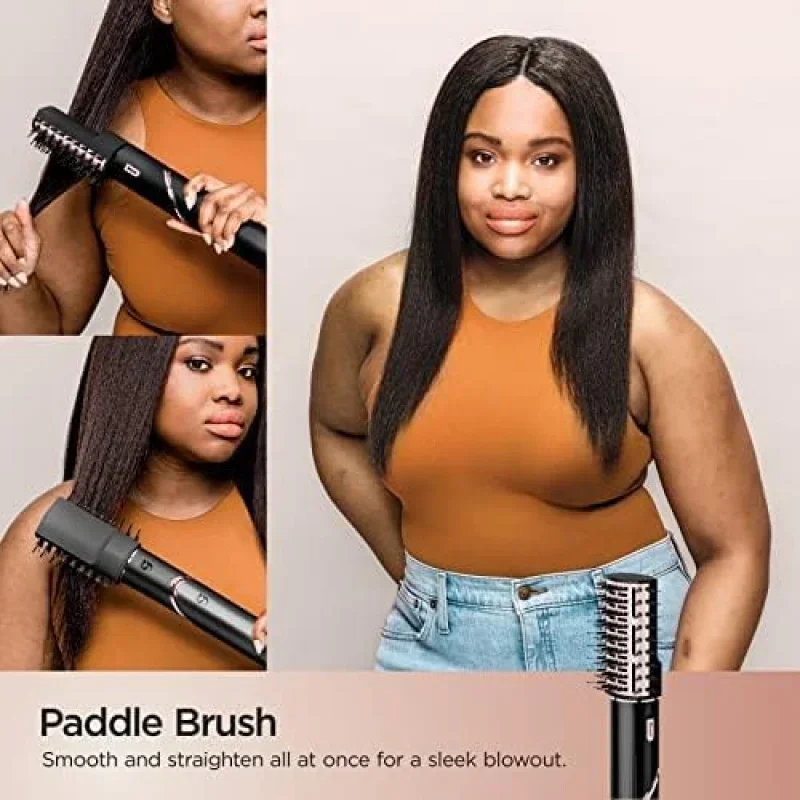 QWShark HD440BK Система сушки и укладки на воздухе FlexStyle с 6-компонентным комплектом аксессуаров для бигуди с автоматической оберткой, диффузором для дефинирования стержней