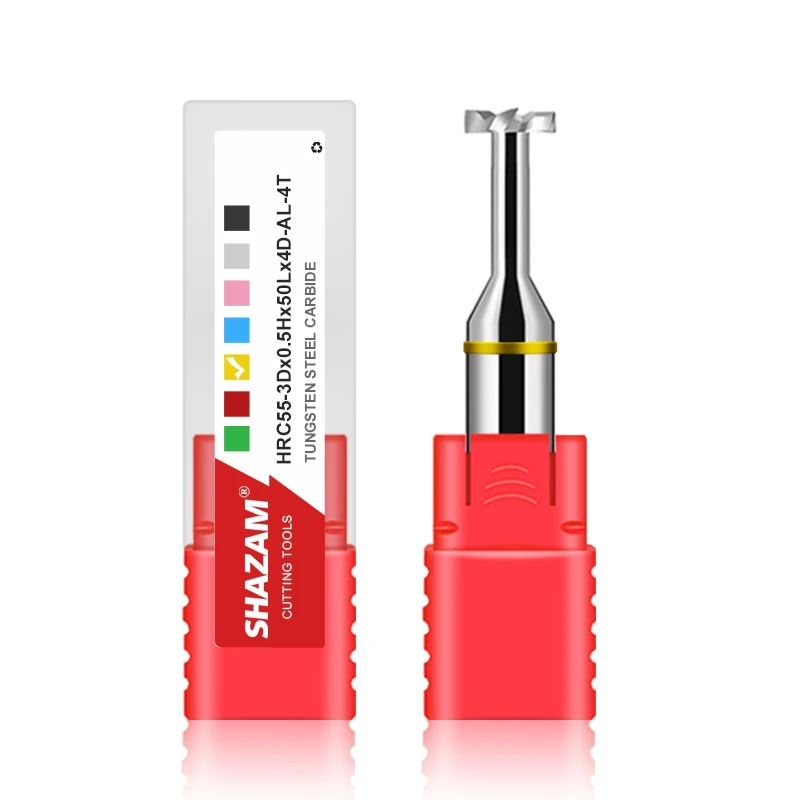 SHAZAM HRC55 carburo de tungsteno de acero de 4 flautas para fresadora de ranura en T de aluminio, herramientas de centro de mecanizado mecánico CNC