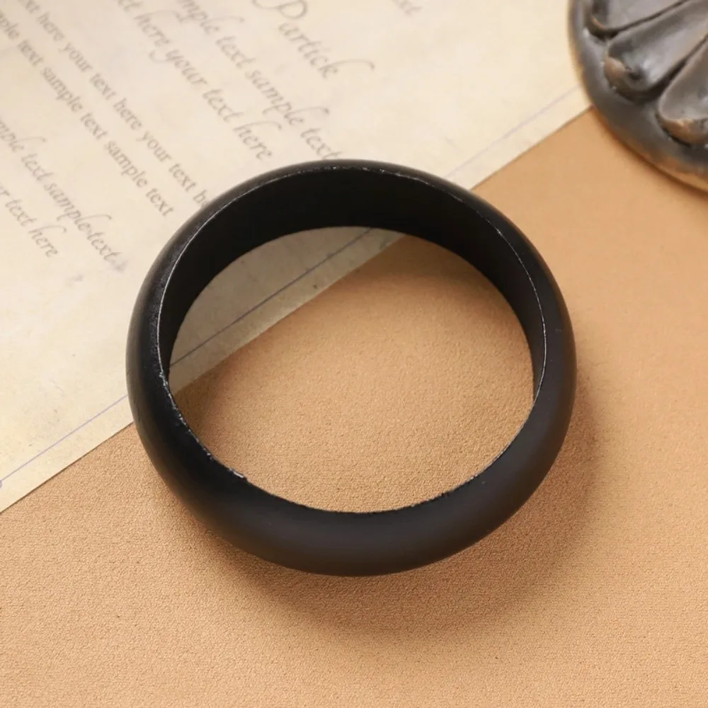 New Wide Wooden Bangles Ethnic Style Geometric Square Bracelets Round Exaggerated Women Bangles Gifts