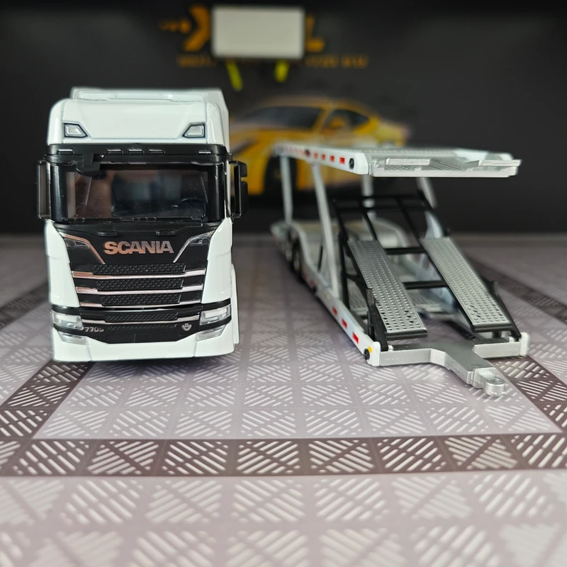 1:50 Simulation Alloy Scania Double Decker Transport Vehicle Model Double Decker Construction Vehicle Model Heavy Truck