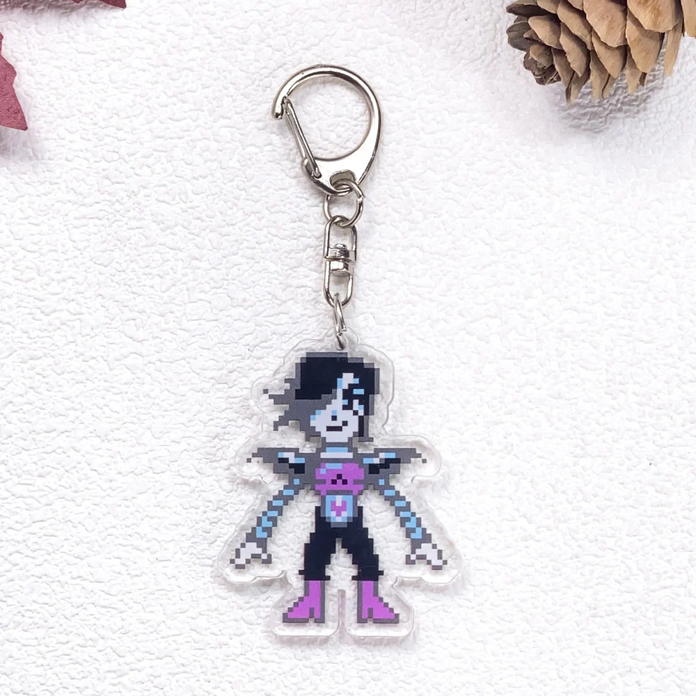 1/16 Stück Spielfiguren Undertale Auto-Schlüsselanhänger Zubehör Acryl Niedliche Anhänger für Taschen Lustiger Schlüsselhalter Rucksack-Dekoration – Detail 10