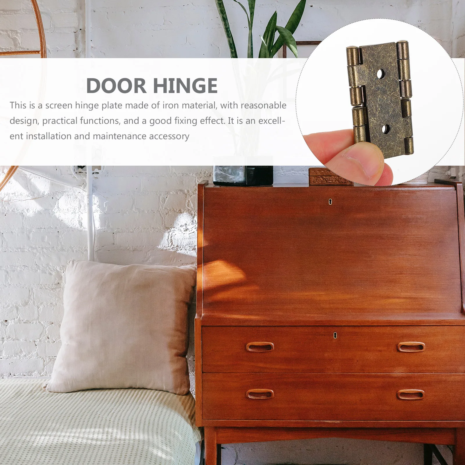 

10pcs Door Hinges Iron Folding Hinge For Cabinet Screen Gate Retro Style Smooth Rust Resistant Double Acting Hinge Furniture