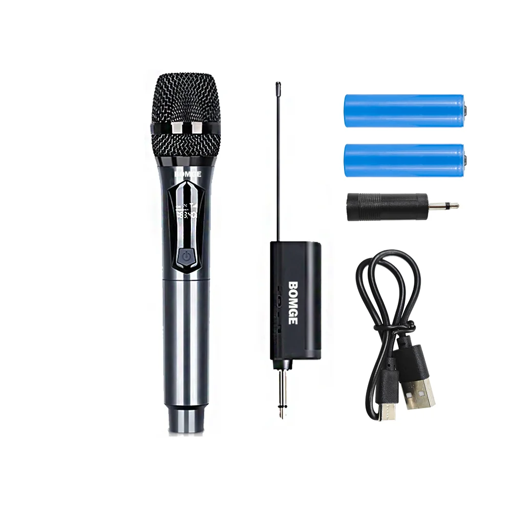 BOMGE Wireless Handheld Microphone,Dual Cordless Dynamic Mic System With 1800MAh Rechargeable Receiver For Karaoke