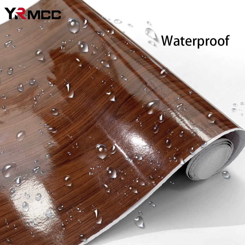 30cm Width Wood Grain Car Sticker PVC Waterproof Self Adhesive Wrap Vinyl Modified Film Furniture Wood Grain Film Car Decoration