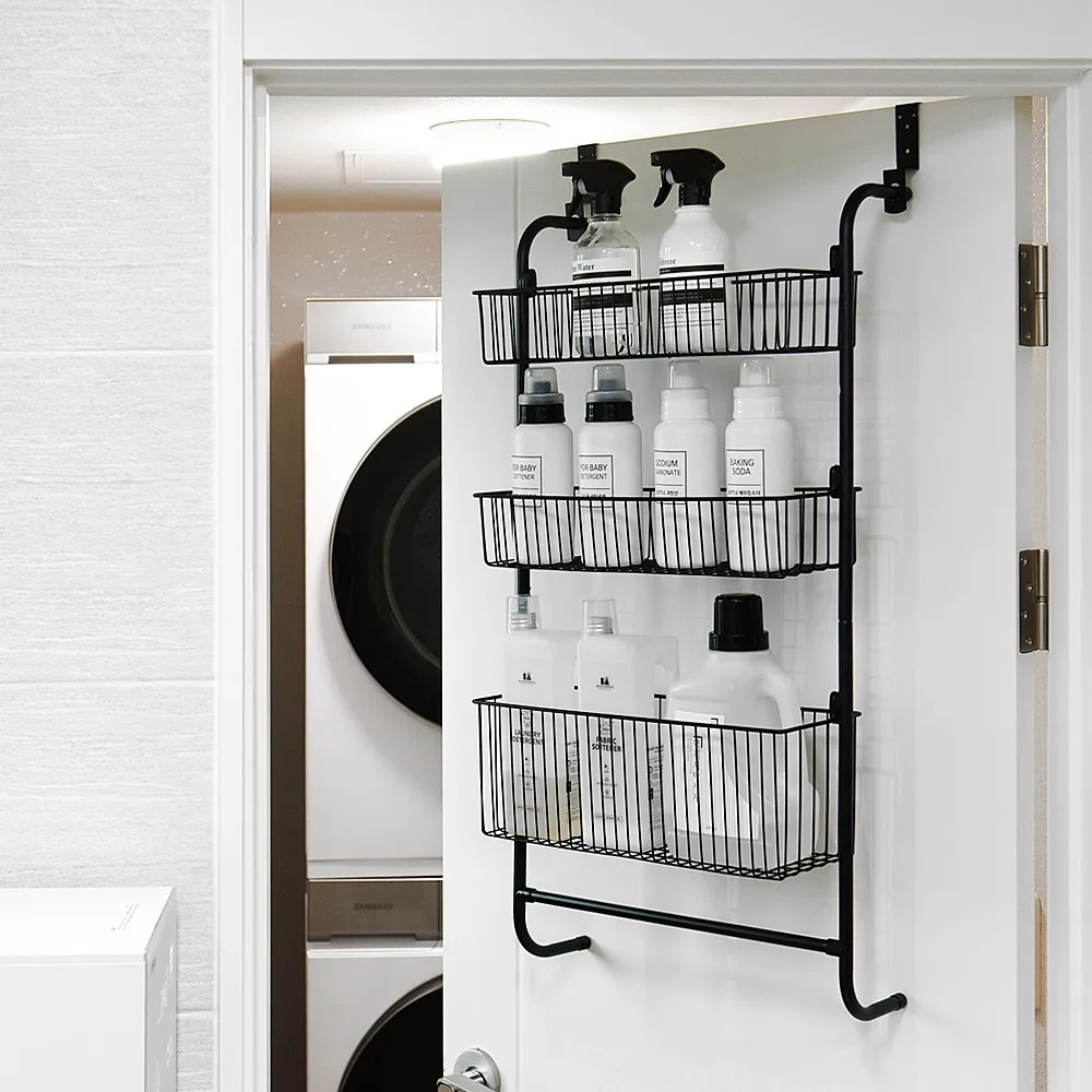 Nova Living Wire 3-Tier متعدد الأغراض باب معلق رف تخزين سهل DIY رف معدني