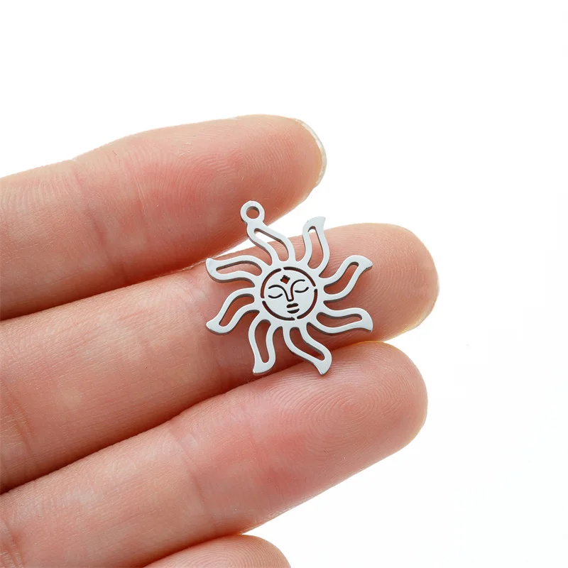 Sun Moon And Star Charm Bracelet Kit Making Supplies Diy Stainless Steel Necklace Pendant Jewelry Creation Trinket Decoration