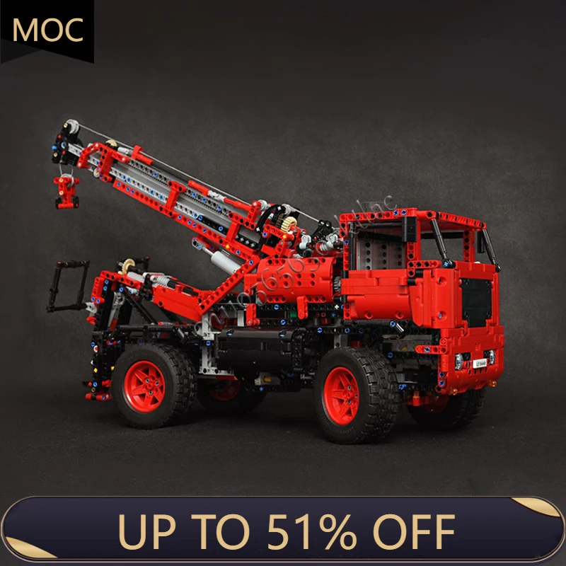 

2235 шт. MOC City Engineering, красная сверхмощная модель прицепа, технологический строительный блок, креативные детские игрушки, популярные рождественские подарки