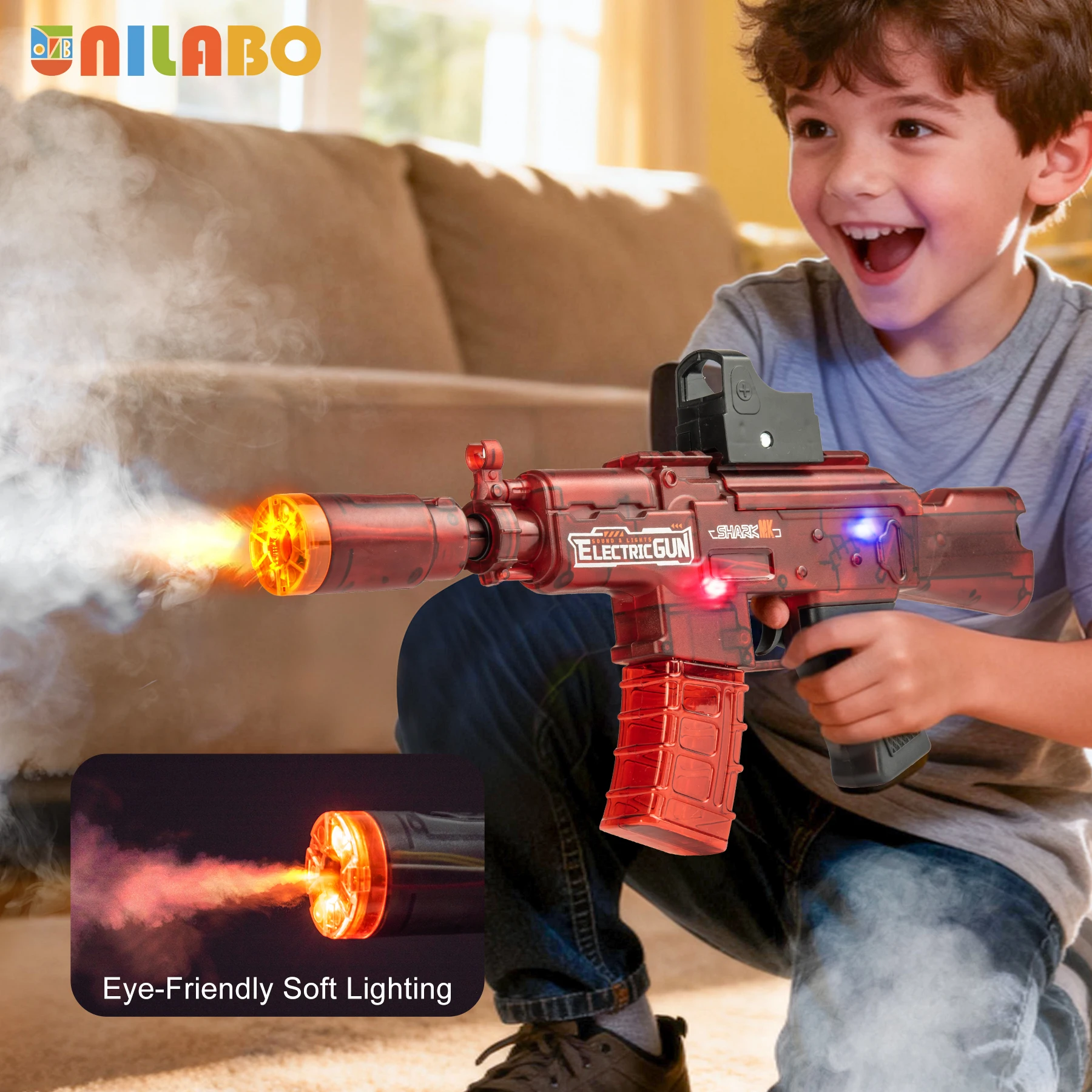 2025年新発売 電動サウンドライトトイガン 子供向け-ダイナミックライト、楽しいサウンド、安全、耐久性-ハロウィン、クリスマス、誕生日プレゼント 3歳以上