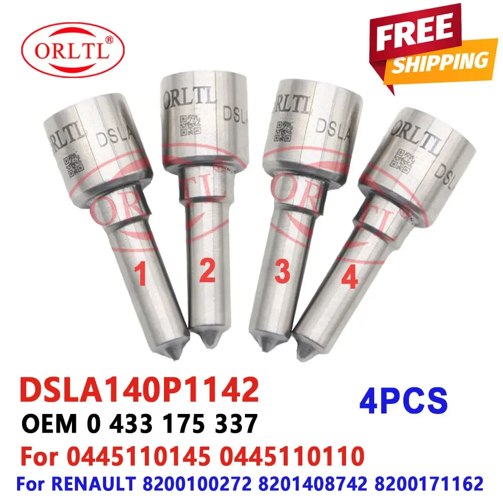 4PCS NEW DSLA140P1142 Fuel Injector DSLA 140 P 1142 Diesel Nozzle DSLA 140P1142 For Bosch RENAULT 0445110110 0445110145
