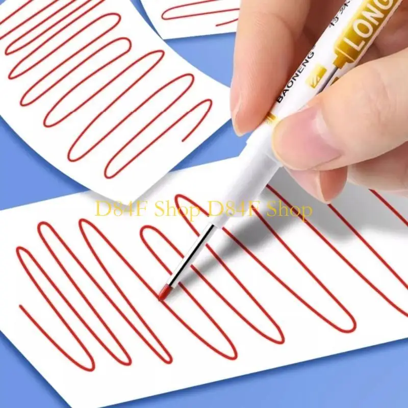 D84F Colorful Carpenter Pens for Woodworking 10Pieces Long Head Deep Hole Marker, Waterproof and Durable  Long Nose Pens