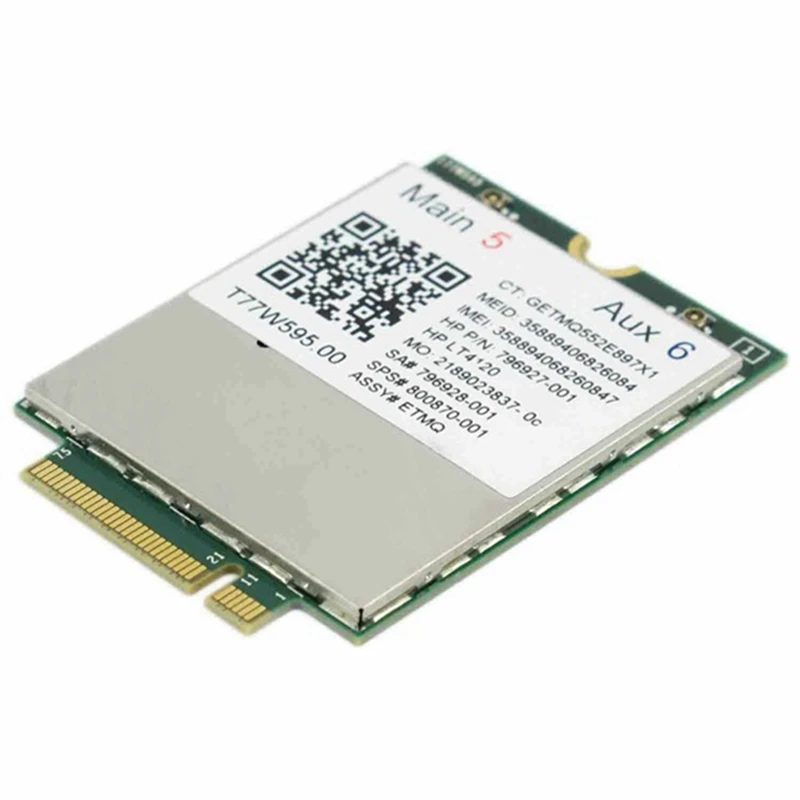 Lt4120 X5 LTE T77W595 796928 -001 Modem 4G WWAN M.2 150 Mbps do HP Probook/EliteBook 820 840 850 745 G3 640 650 645 G2