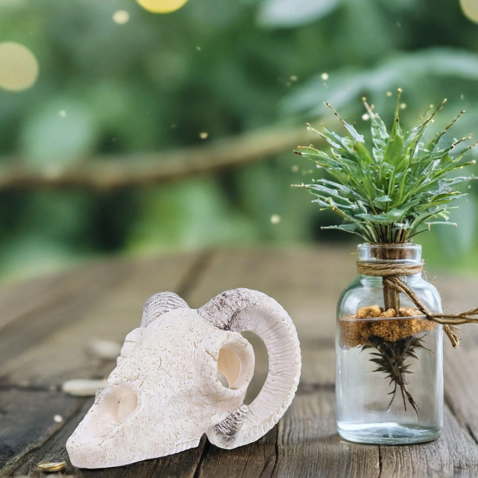 

Fish Tank Skull Hideout Realistic Bull Skull Aquarium Decoration Resin Reptile Hide Cave Terrarium Accessory Reptile Cave Hide