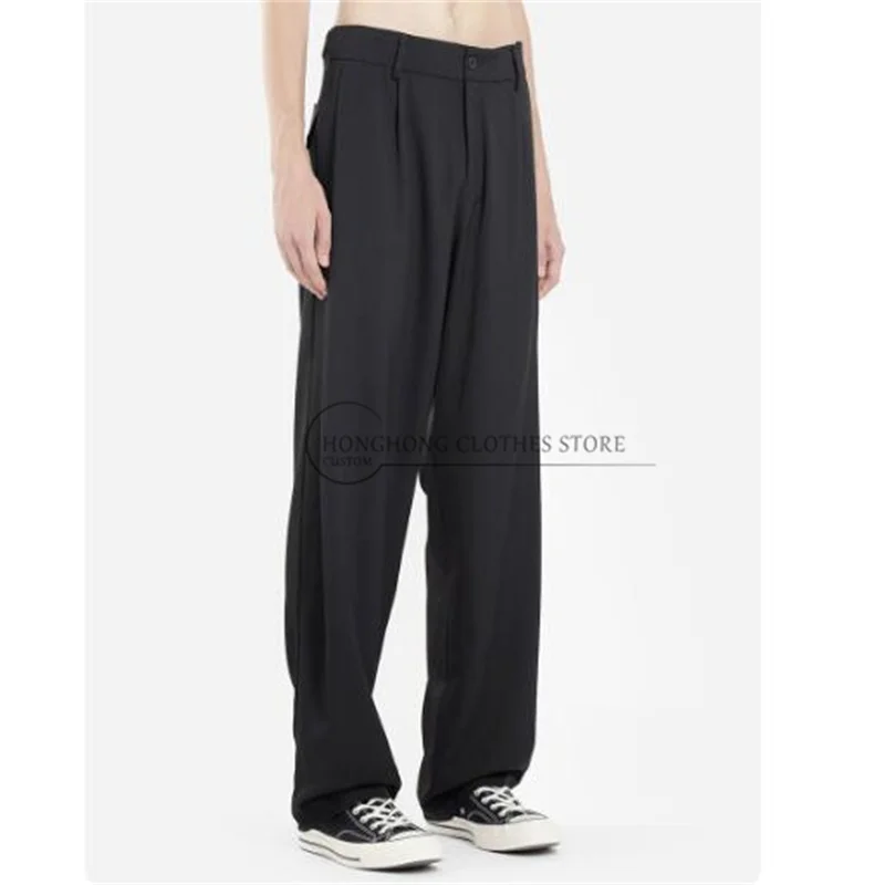 

【Customized】Black new style men's simple trousers, casual pants, loose Japanese original designer men's pants