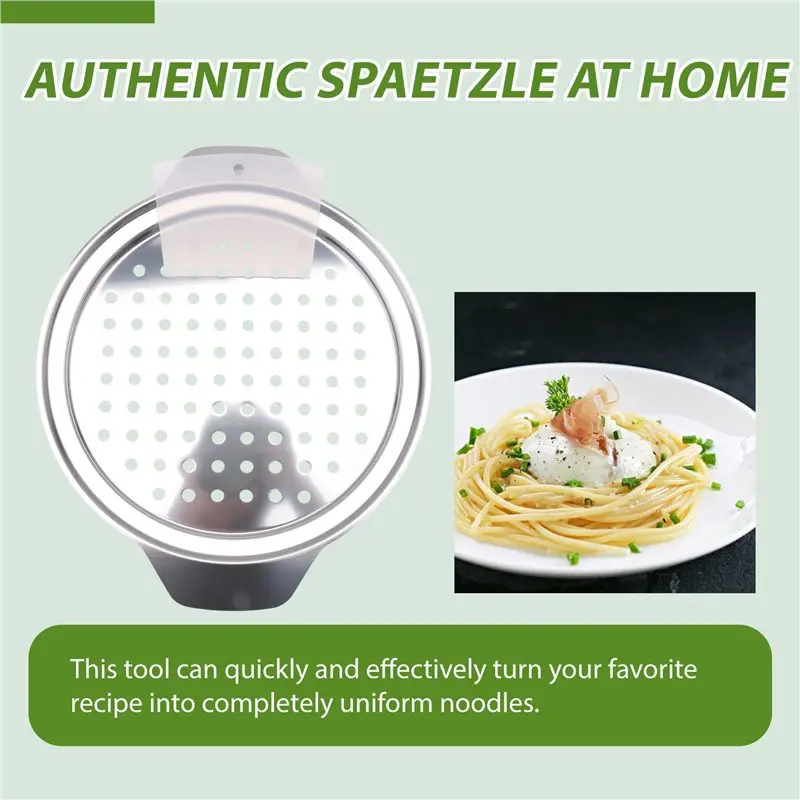 Stainless Steel Spaetzle Maker Lid With Scraper Traditional German Egg Noodle Maker Pan Pot Spaghetti Strainer Limited Time Offe