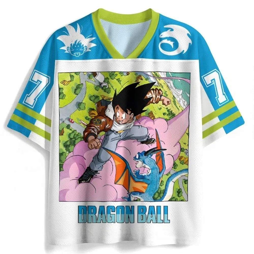 Klassisches Dragon Ball Anime-Baseball-Shirt im amerikanischen Stil, japanisches Anime-Freizeit-Sportshirt für Männer und Frauen mit kurzen Ärmeln – Detail 5