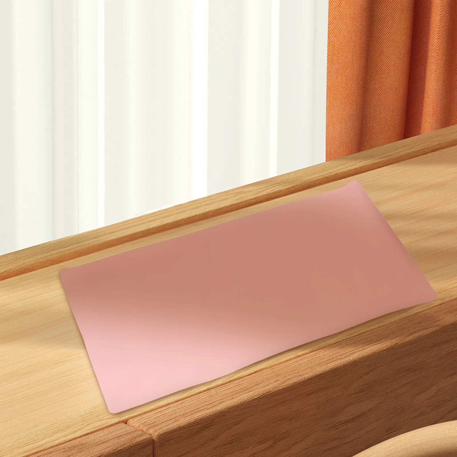 40x80cm Beauty Vanity Mat Waterproof Counter Pad Soft Touch Non Slip Desktop Protector for Makeup Table Organizer Pink