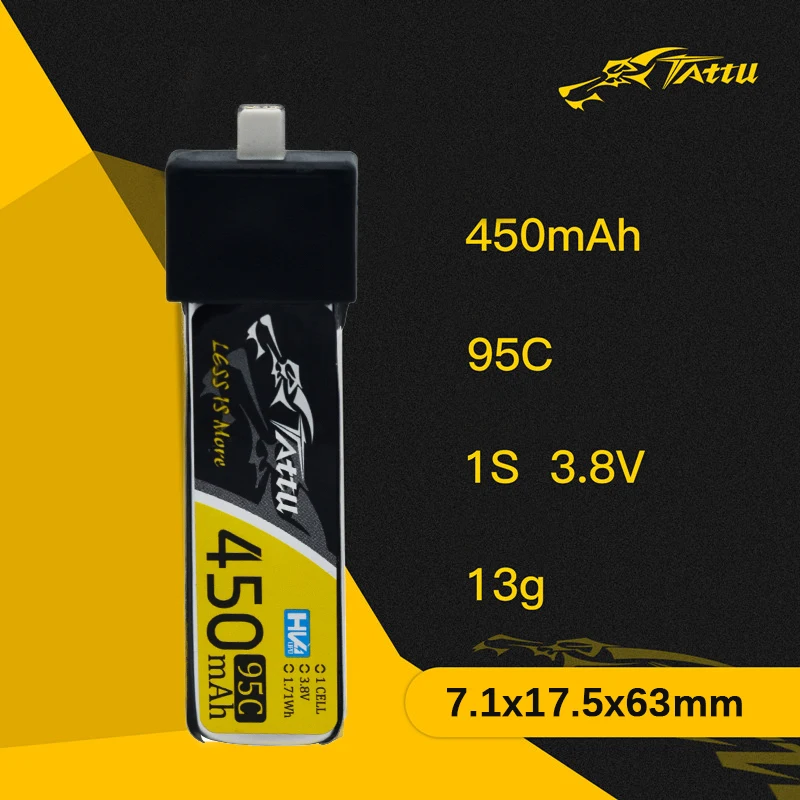 5 Pz TATTU 450/500/550 mAh 3.7/3.8/7.4/11.1/14.8 V Lipo Batteria 75/95C Per RC FPV Aereo Quadcopter Elicottero Drone parti