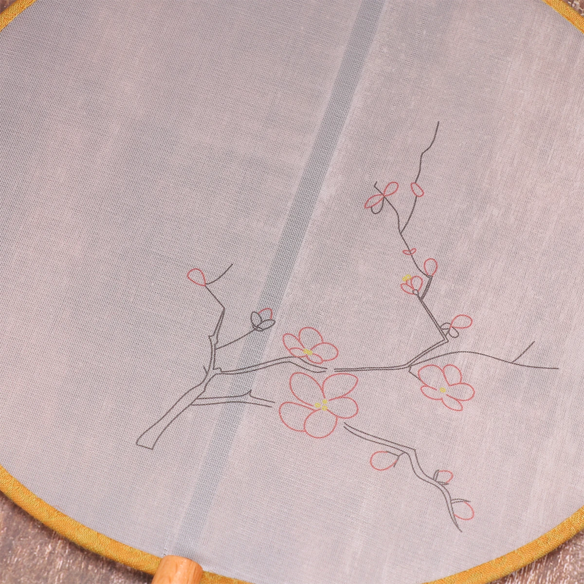 

Silk Fan Making Kit Chinese Handmade Crafts Diy Embroidery Fan Supplies Beginners Adults Design Pre-Printed