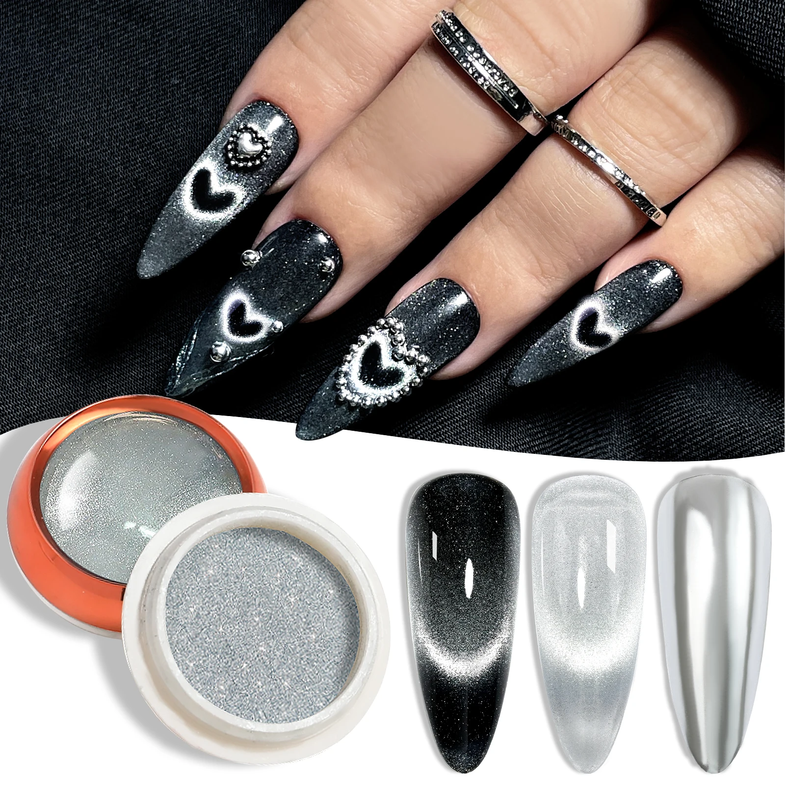 Aurora Cat Magnetyczny Puder do Paznokci Chrom Pigment Metaliczny Efekt Kameleon Brokat do Paznokci Dekoracja Manicure