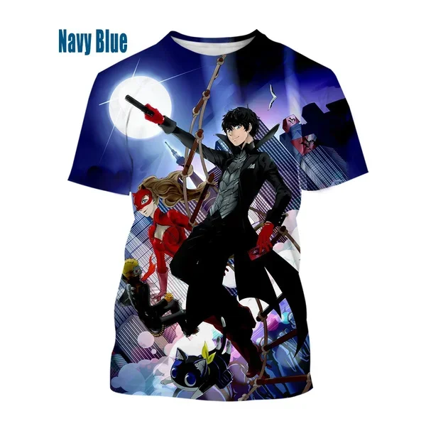 Summer Japanese Anime Persona 3D Printed T Shirt  Casual Short Sleeve Male and Female Hip Hop Harajuku Tops