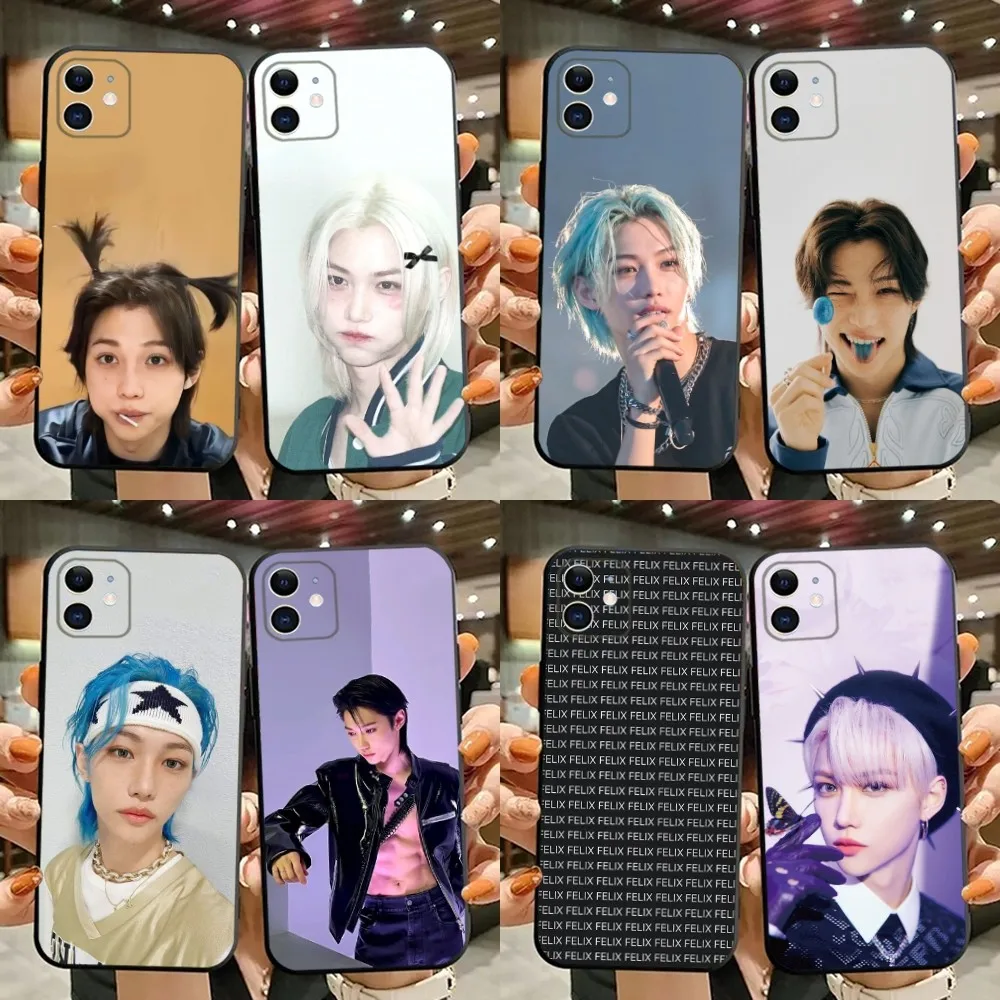 Korea Star Phone Case For iPhone 15,14,13,12,11,Plus,Pro Max,XS,X,XR,SE,Mini,8,7 F-Felixs Lee Soft Silicone Black Cover