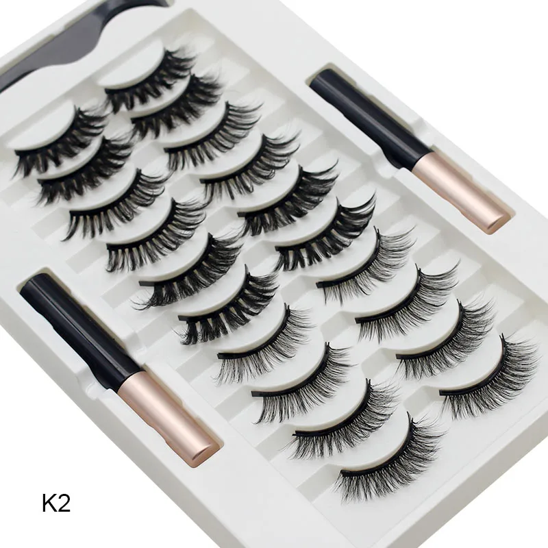 Magnetische Wimpers Kit Met Eyeliner Natuurlijke Dikke Lange Wimpers Extensie Herbruikbare Valse Wimpers Make-Up Tool Tslm1