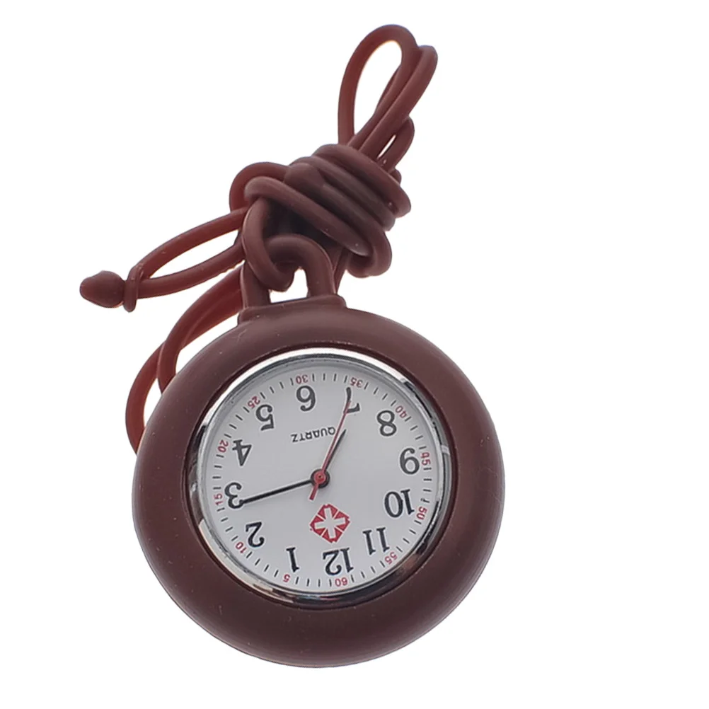 

1Pcs Medical Silicone Nurse Hanging Pocket Watch Durable Lightweight Practical Nurse Portable Pocket Watch Coffee