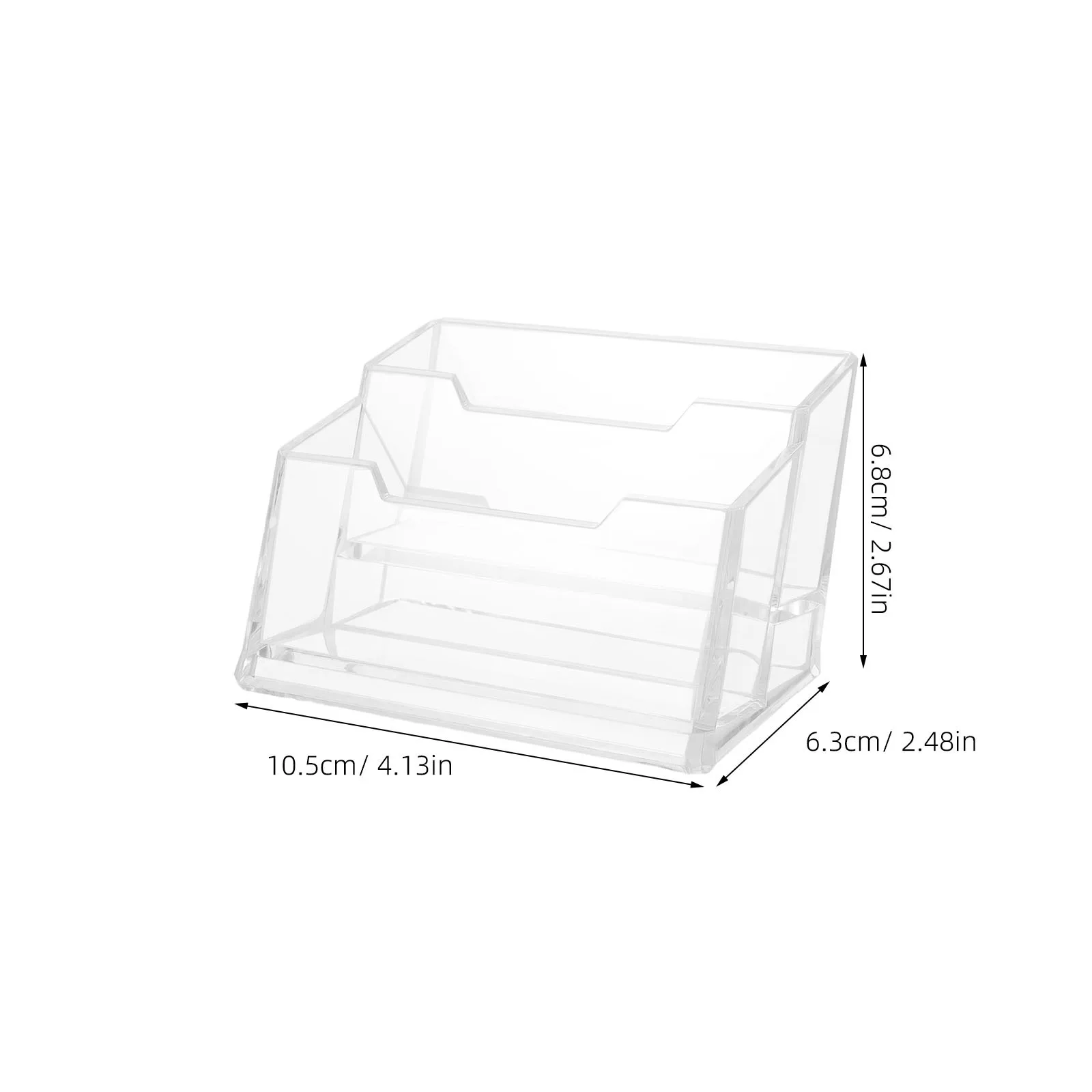 4Pcs Business Card Holder Clear Acrylic Desk Organizer Office Desktop Display Stand Professional Transparent Card Storage Rack