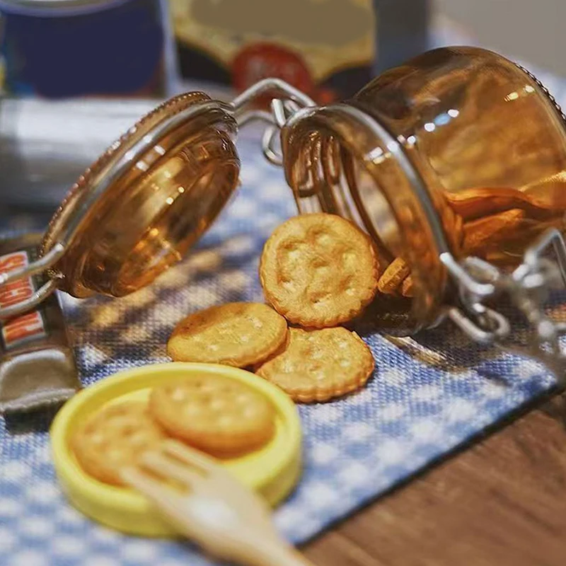Pot de rangement Transparent Miniature pour maison de poupée, 2 pièces, modèle de réservoir scellé, petit flacon, bouteille de souhait, jouet de décoration de cuisine pour la maison