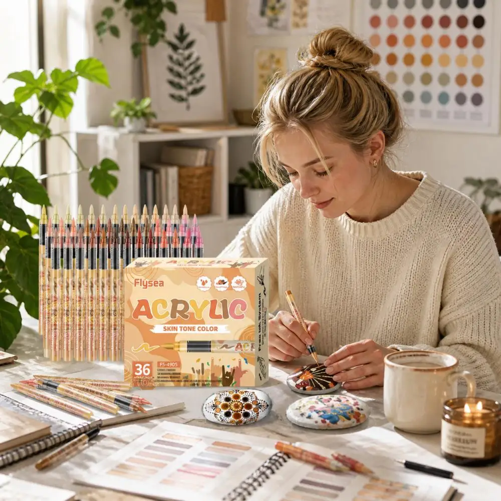

12-48 Colors Acrylic Paint Markers Acrylic Markers Soft Brush Pen Tip for Drawing Anime Painting Festival Gift DIY Art Markers